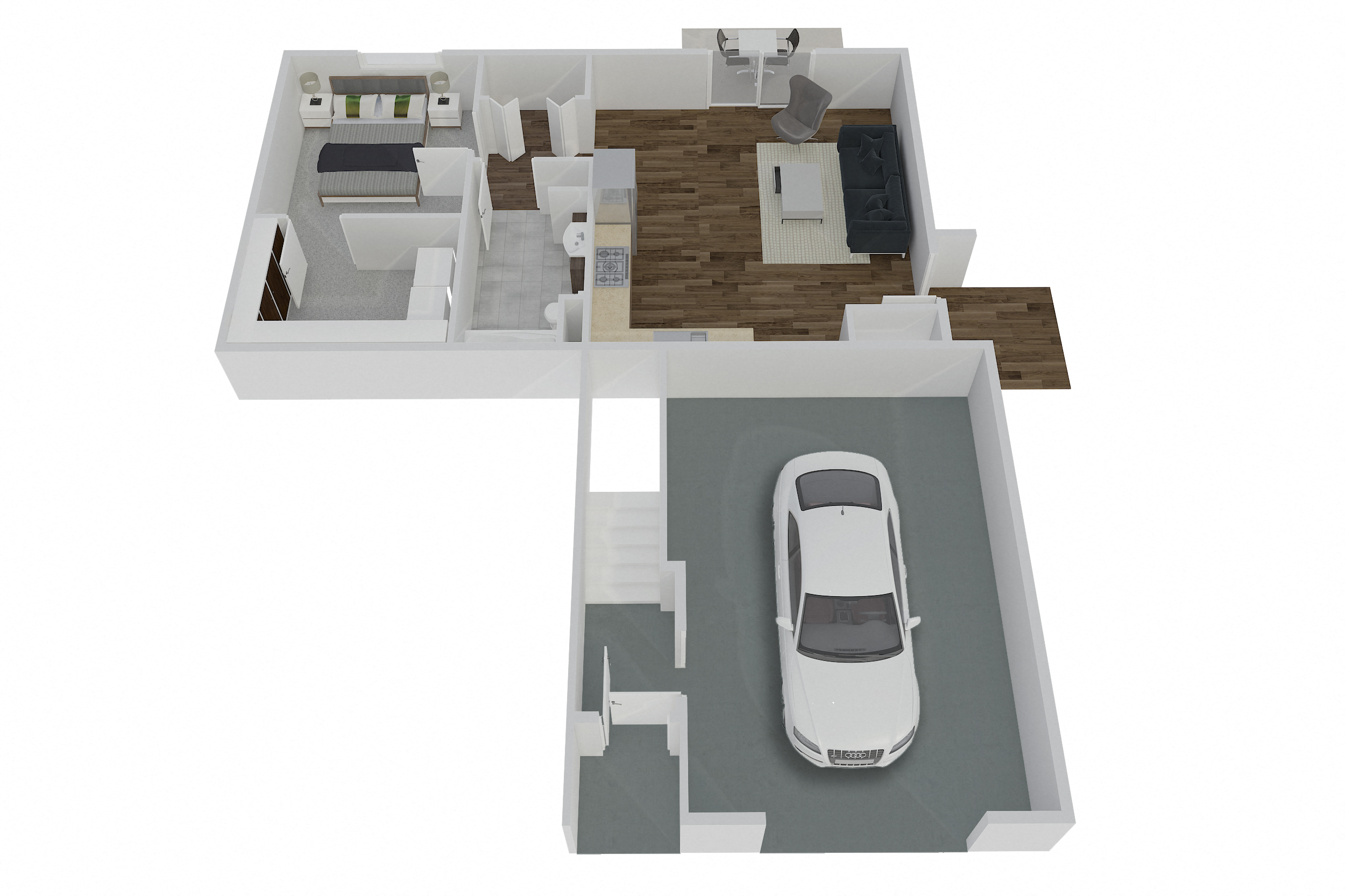 Floor plan for studio, 1 bath, 420 sqft